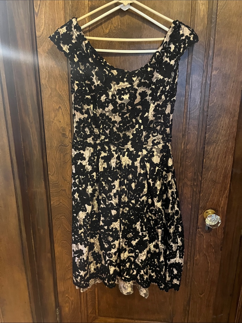 Anthropologie Black Lace Overlay Cocktail Dress - Brand:
